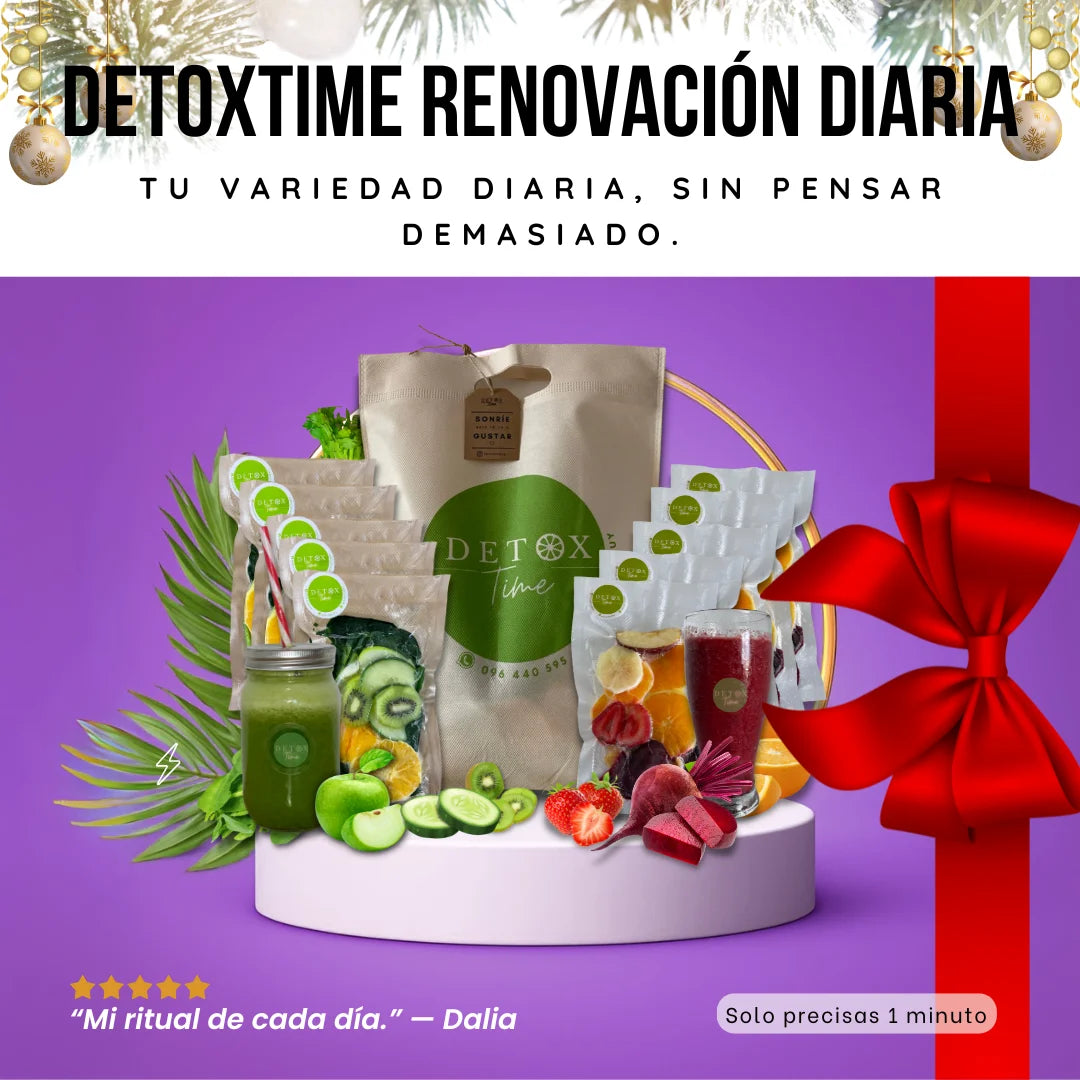 DETOXTIME RENOVACIÓN DIARIA | Tu Variedad Diaria, sin Pensar Demasiado. (Mitad Verde, Mitad Energía)
