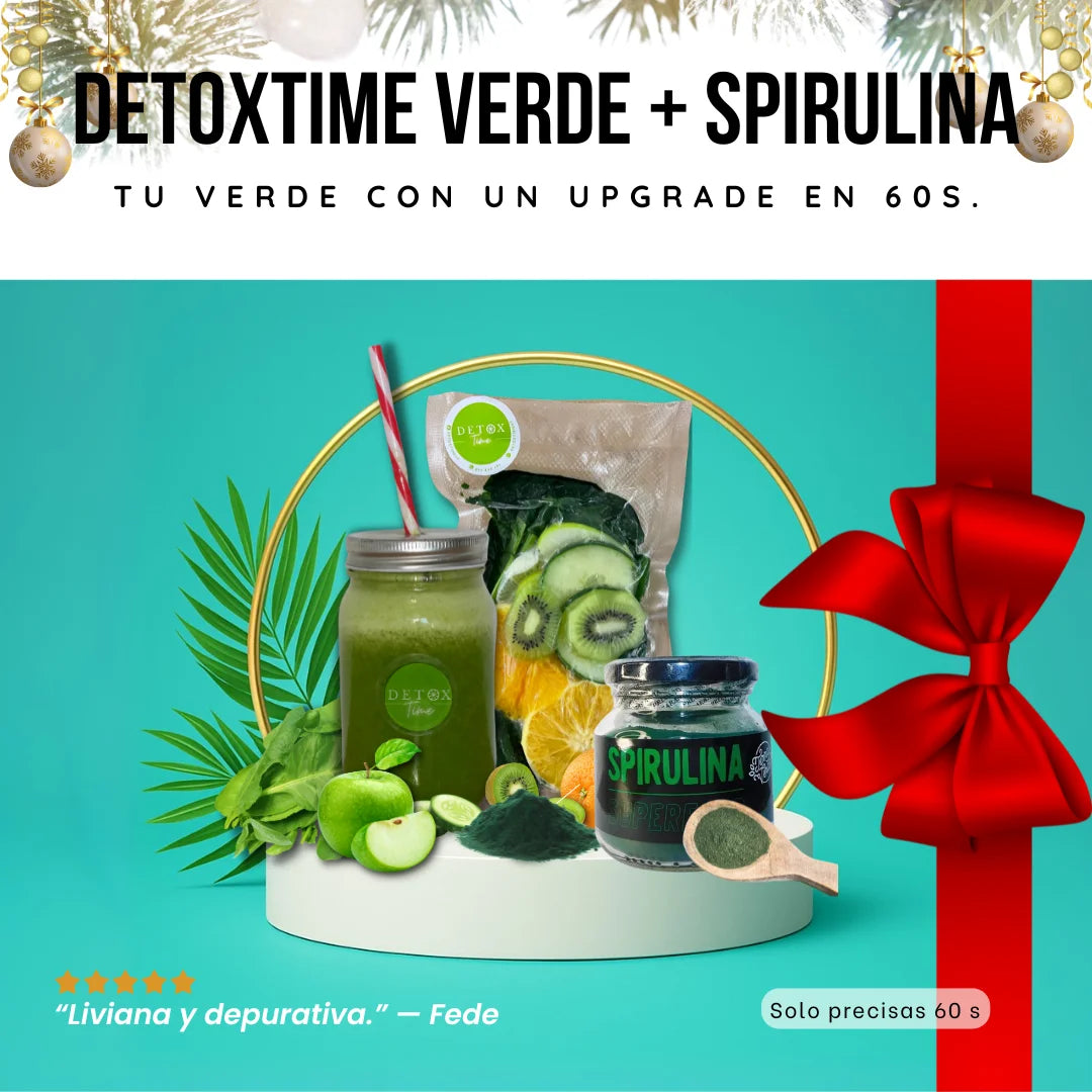 DETOXTIME VERDE + SPIRULINA | Tu Verde con un Upgrade en 60s. (Potencia extra, mismo tiempo).