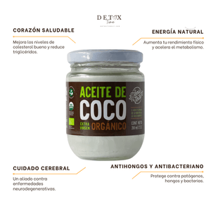 Aceite de Coco Extra Virgen Orgánico 200ml