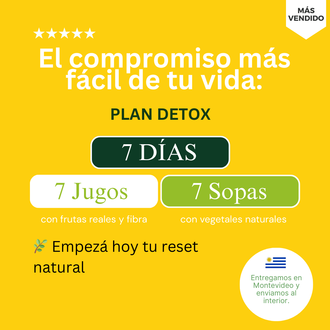 Plan Detox 7x7: jugos + sopas listos para cuidarte cada día