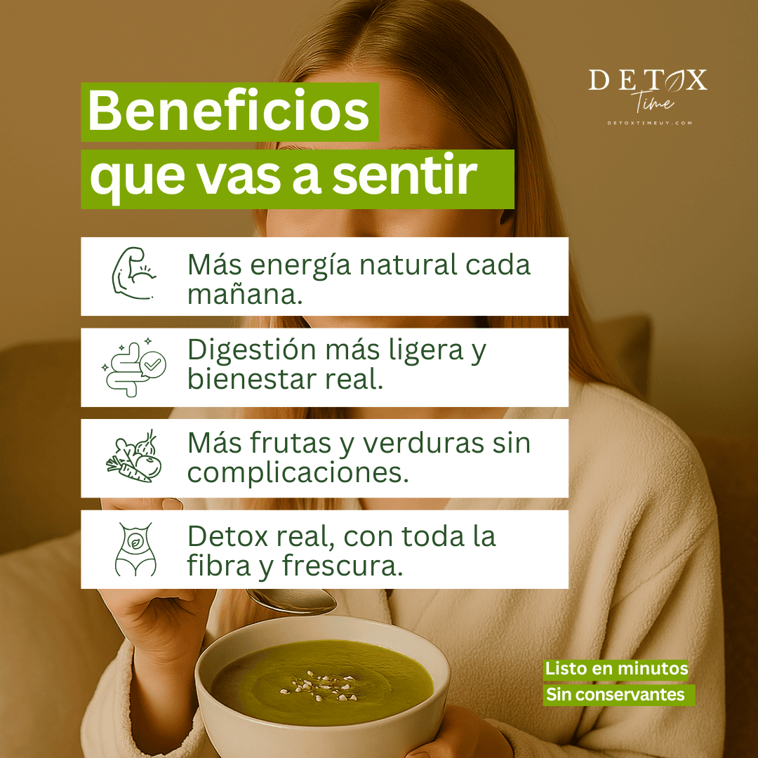 Plan Detox 7x7: jugos + sopas listos para cuidarte cada día