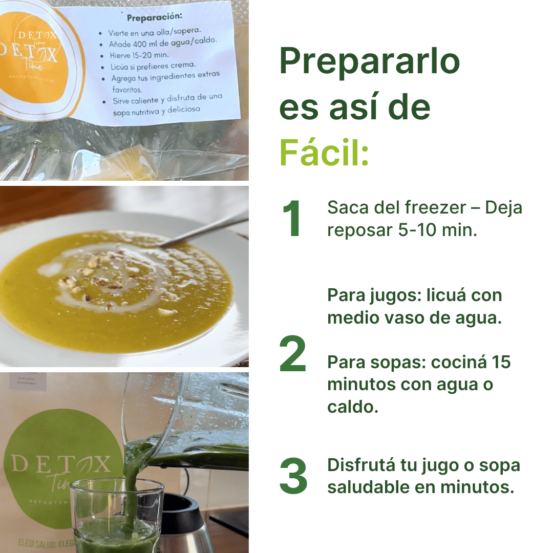 Plan Detox 7x7: jugos + sopas listos para cuidarte cada día