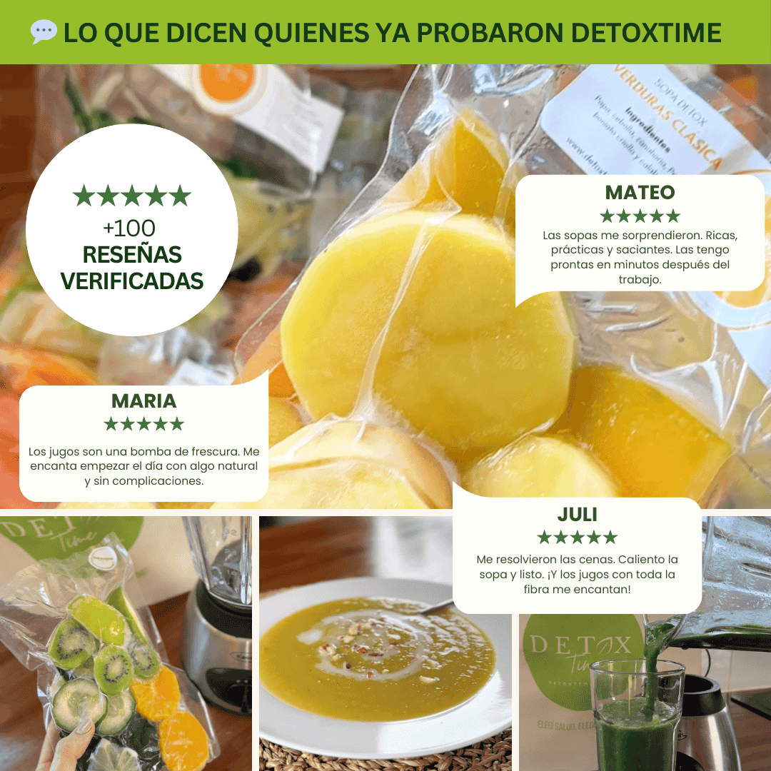 Plan Detox 7x7: jugos + sopas listos para cuidarte cada día